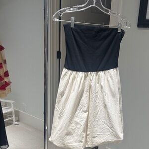 Black and White Strapless Dress